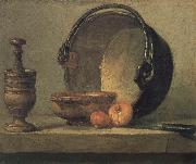 Jean Baptiste Simeon Chardin Bowl two onion copper clepsydras and knife oil painting on canvas
